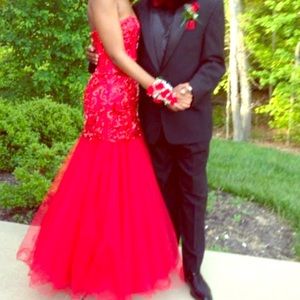 Red sequined Gown (converts to cocktail dress)